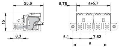 Phoenix Contact Buchsengehäuse-Kabel Polzahl Gesamt 8 Rastermaß: 7.62mm 1939808 50St.