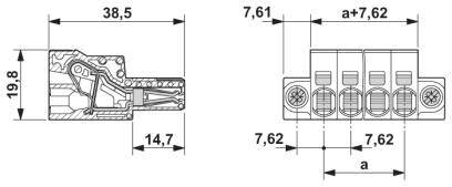 Phoenix Contact Buchsengehäuse-Kabel Polzahl Gesamt 4 Rastermaß: 7.62 mm 1996142 50 St.