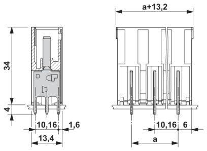 Phoenix Contact Stiftgehäuse-Platine Polzahl Gesamt 9 Rastermaß: 10.16mm 1998852 50St.