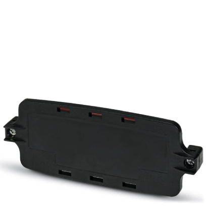 Ein schwarzer, rechteckiger elektronischer Sensor mit abgerundeten Ecken und mehreren Anschlüssen, geeignet für technische Anwendungen.