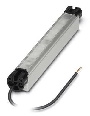 Ein rechteckiger LED-Leuchtstab mit schwarzem Kabel und offenem Drahtende, geeignet für Beleuchtungszwecke in verschiedenen Anwendungen.