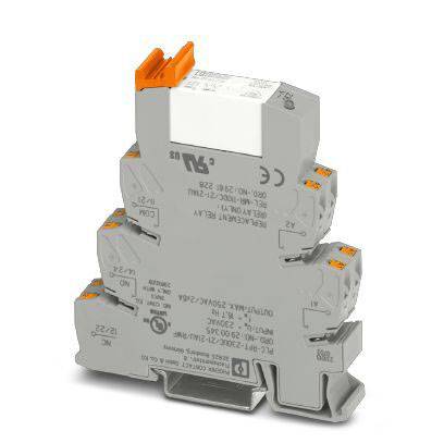 Grau-orange Koppelrelais modul zur Trennung von Steuersignalen in elektrischen Schaltungen, mit mehreren Anschlussklemmen.