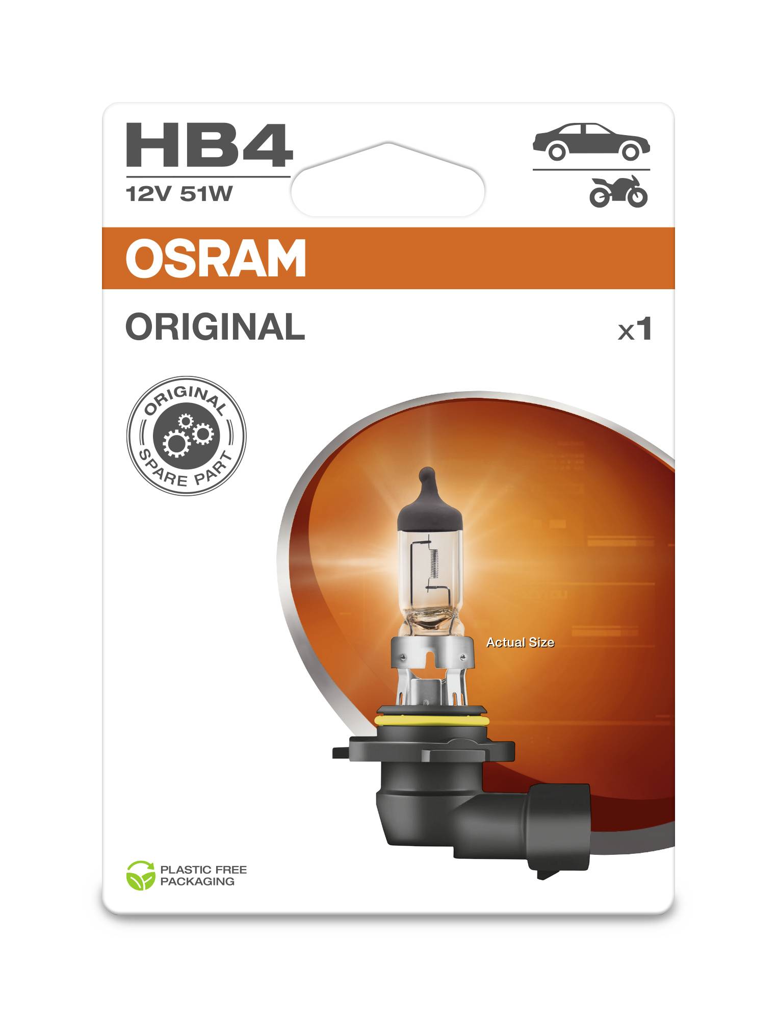 Osram Automotive 4062172395328 Halogen Leuchtmittel Original Line HB4 51W 12V