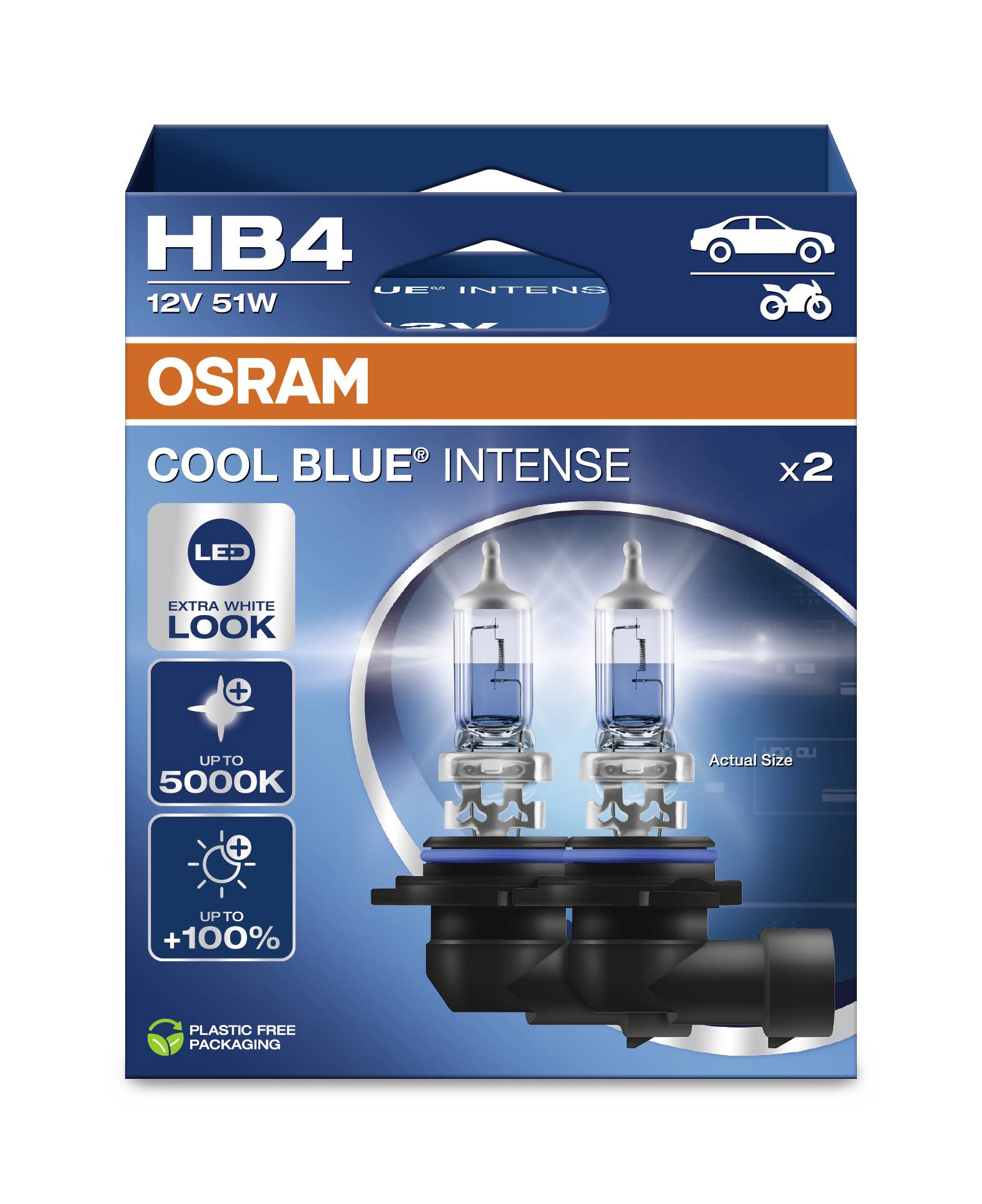 Osram Automotive 4062172388306 Halogen Leuchtmittel COOL BLUE® INTENSE HB4 51W 12V
