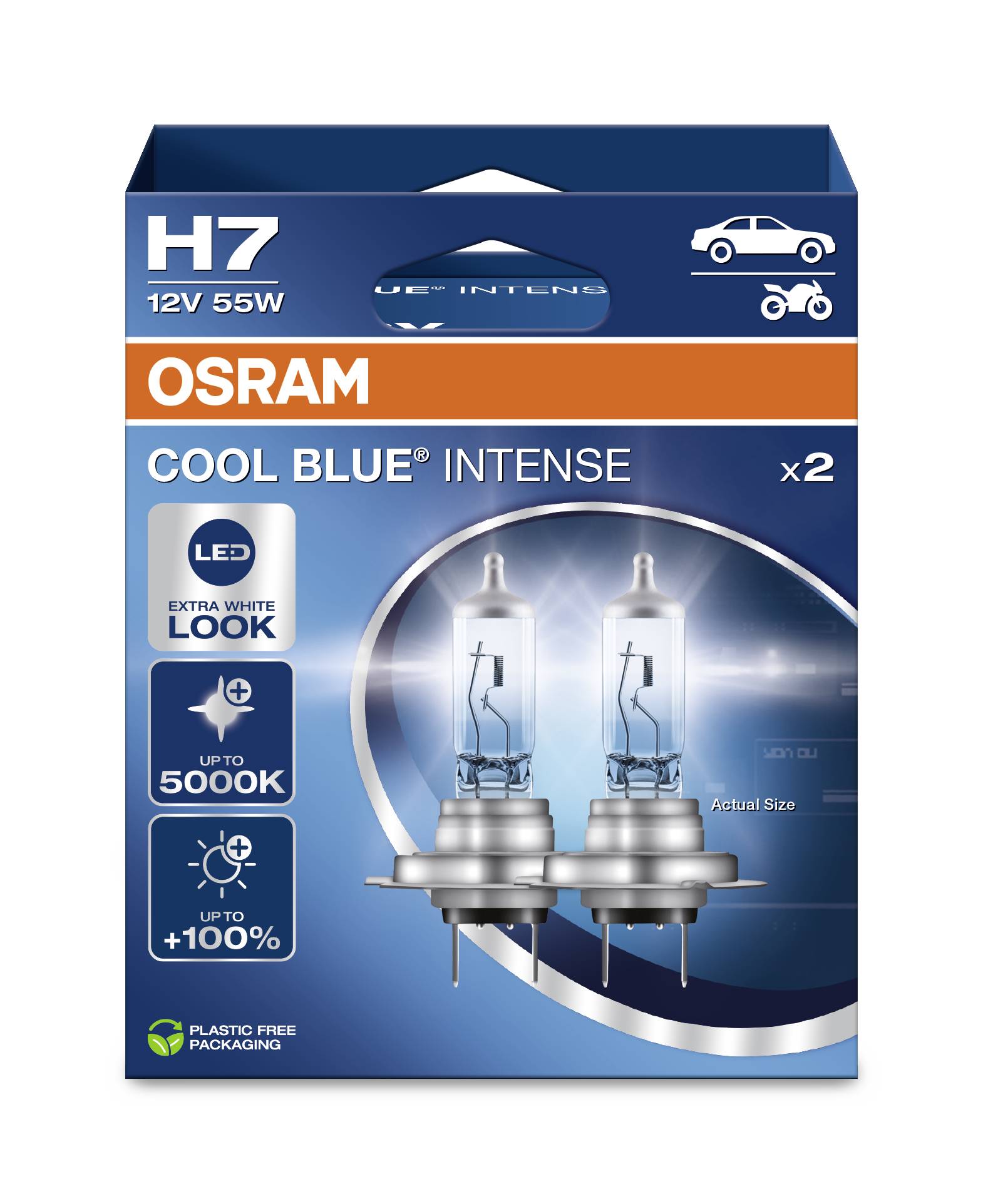Osram Automotive 4062172387538 Halogen Leuchtmittel COOL BLUE® INTENSE H7 55W 12V
