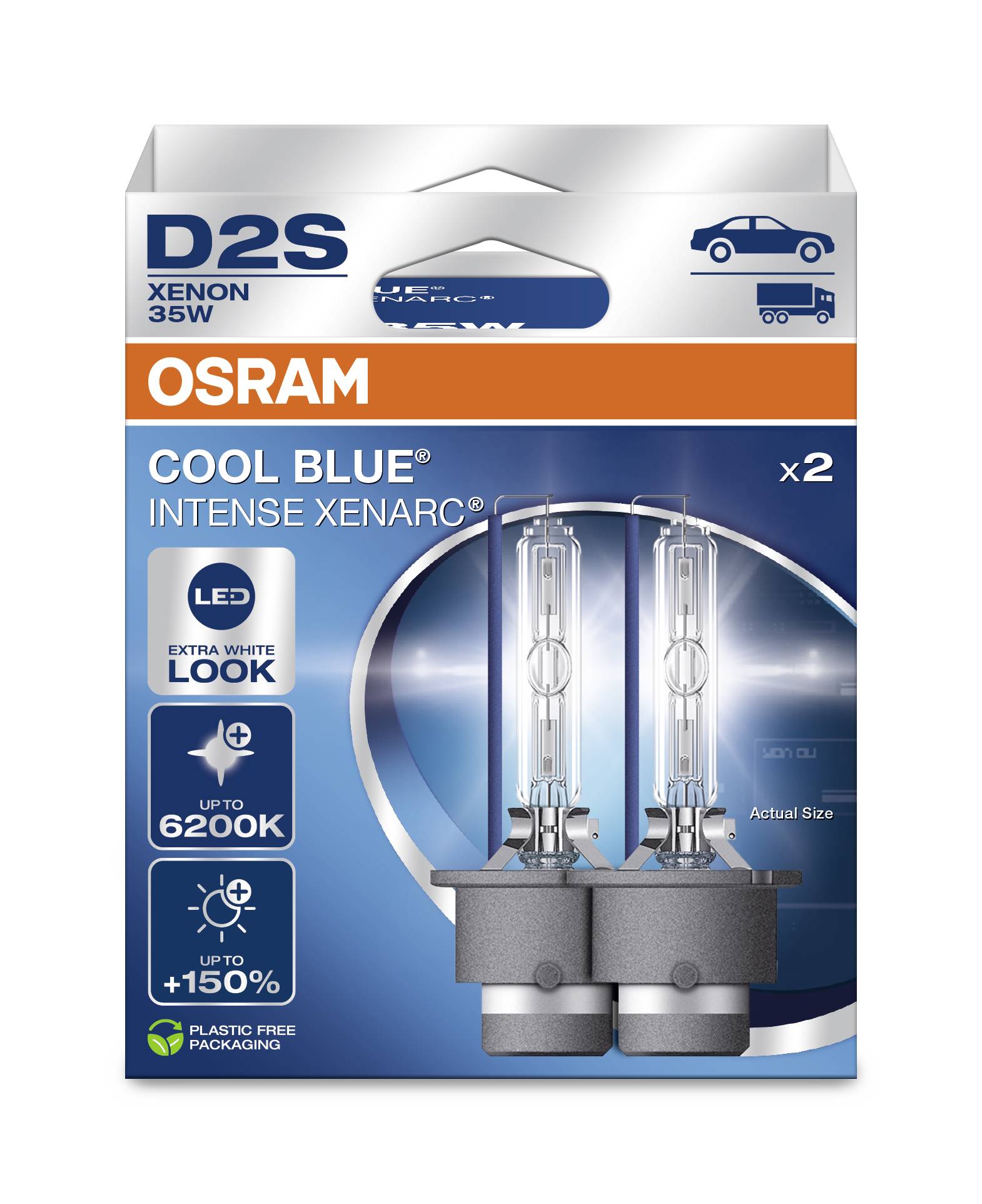 Osram Automotive 4062172397612 Xenon Leuchtmittel Xenarc Cool Blue D2S 35W 85V