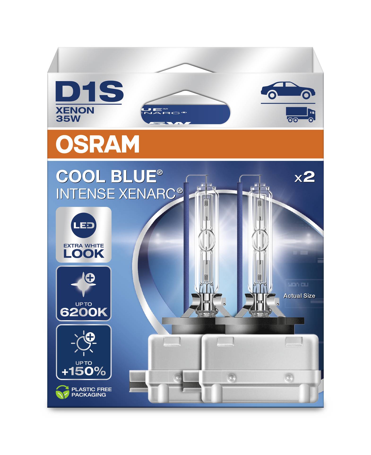 Osram Automotive 4062172397643 Xenon Leuchtmittel Xenarc Cool Blue D1S 35W 85V