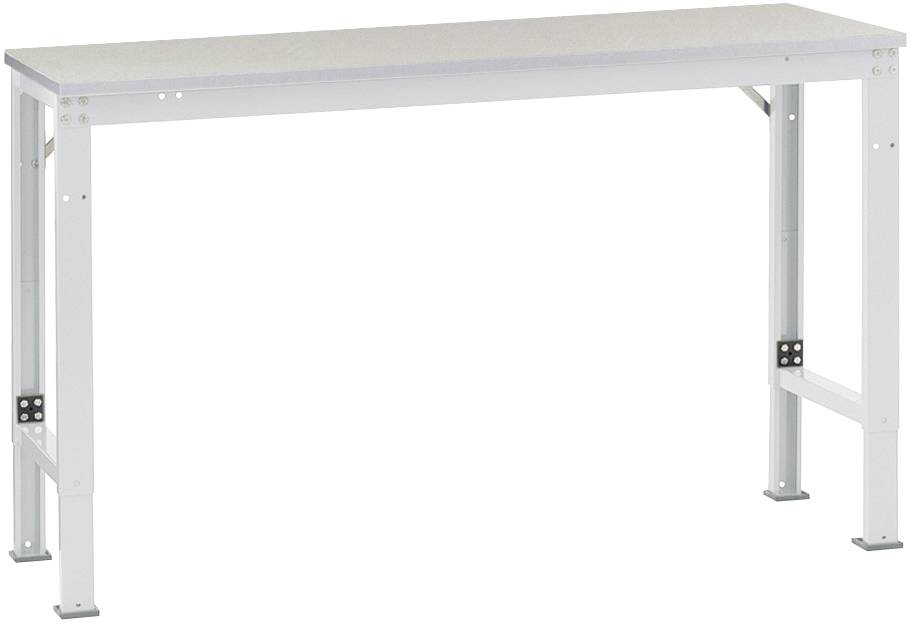 Manuflex AU7027.7035 Arbeits-Grundtisch UNIVERSAL Spezial mit Kunststoffplatte, BxTxH = 1250x600x722-1022mm Lichtgrau (RAL 7035)