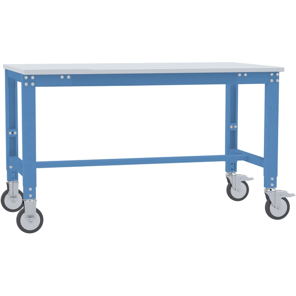 Manuflex AU7337.5012 Arbeitstisch UNIVERSAL Spezial mobil mit Kunststoffplatte, BxTxH = 1250 x 800 x 752-972mm Licht-Blau Manuflex AU7337.5012 Arbeitstisch UNIVERSAL Spezial mobil mit Kunststoffplatte, BxTxH = 1250 x 800 x 752-972mm Licht-Blau