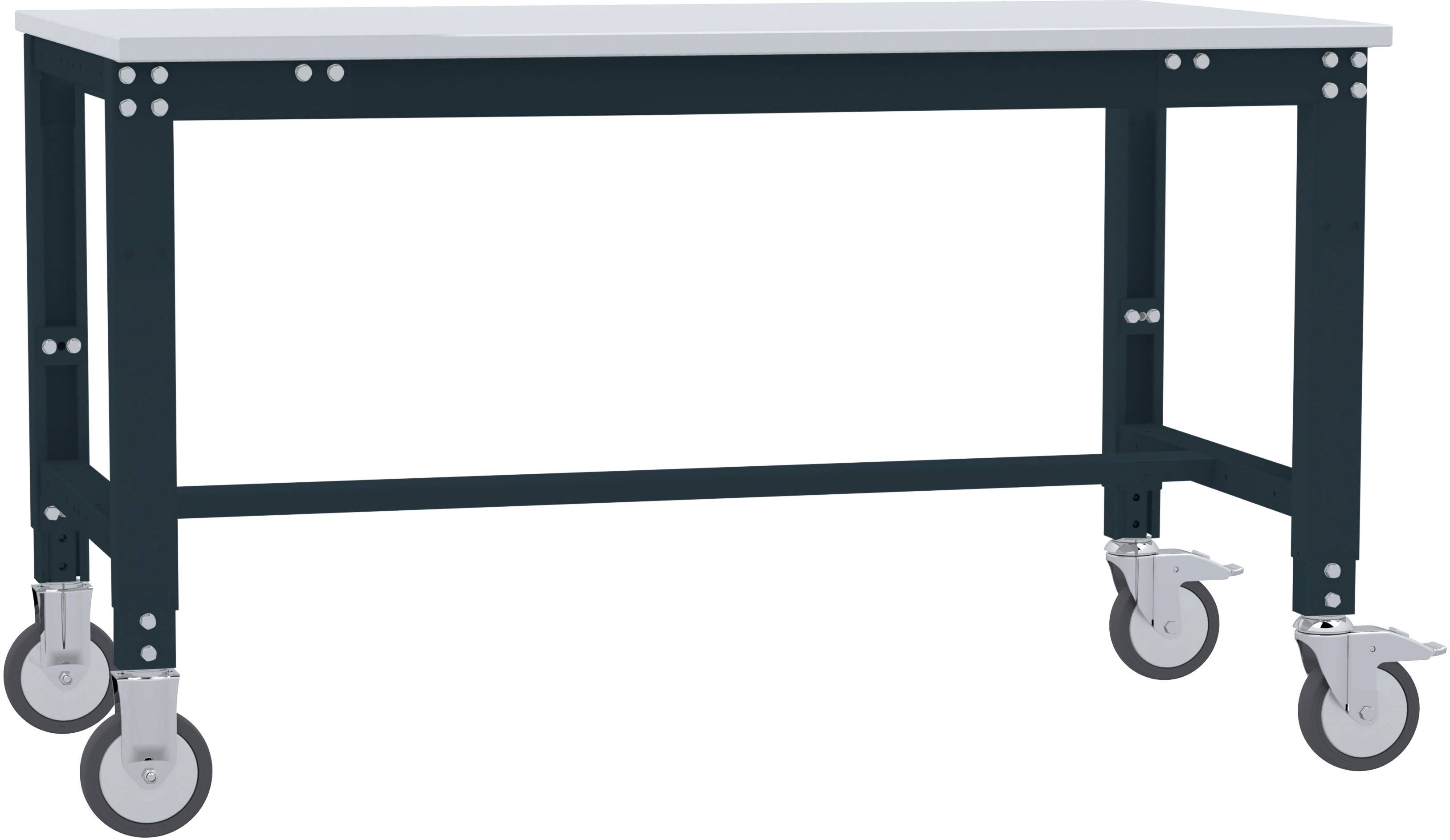 Manuflex AU7321.7016 Arbeitstisch UNIVERSAL Spezial mobil mit Melaminplatte, BxTxH = 1250 x 600 x 752-972mm Anthrazit