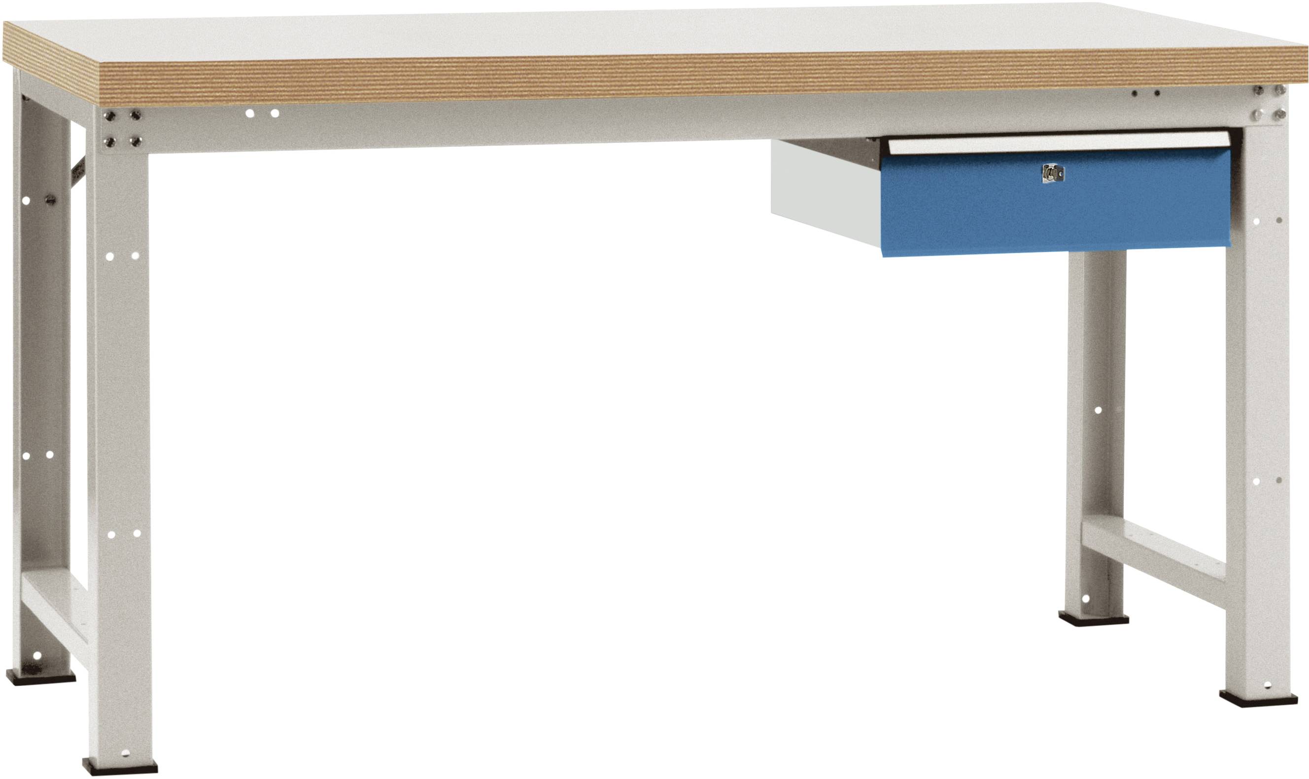 Manuflex WP5602.0002 Komplett-Werkbank Grund PROFI Standard mit Buche massiv-Platte, BxTxH = 2000 x 700 x 840mm