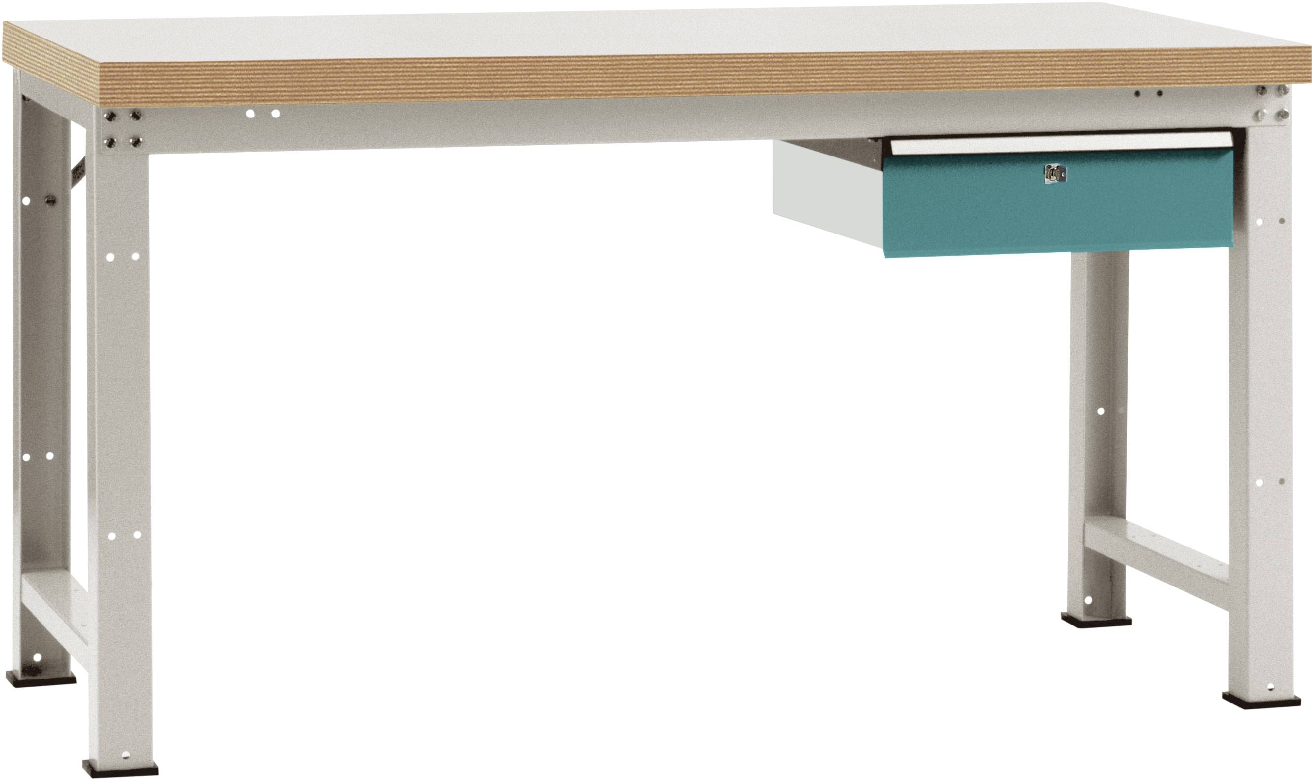 Manuflex WP5404.5021 Komplett-Werkbank Grund PROFI Standard mit Multiplex-Platte, BxTxH = 1500 x 700 x 840mm