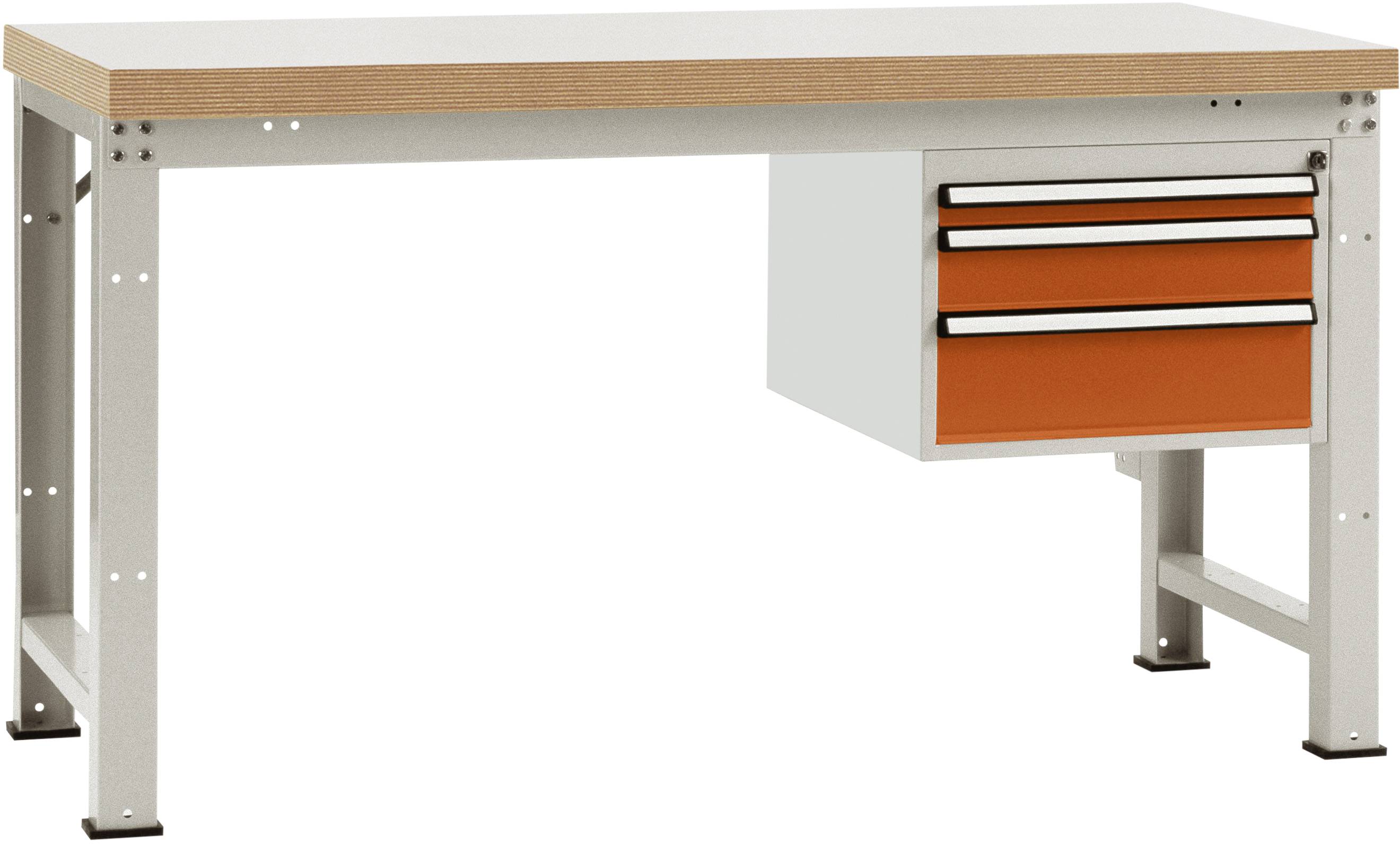 Manuflex WP5417.2001 Komplett-Werkbank Grund PROFI Standard mit Kunststoff-Platte, BxTxH = 1500 x 700 x 840mm