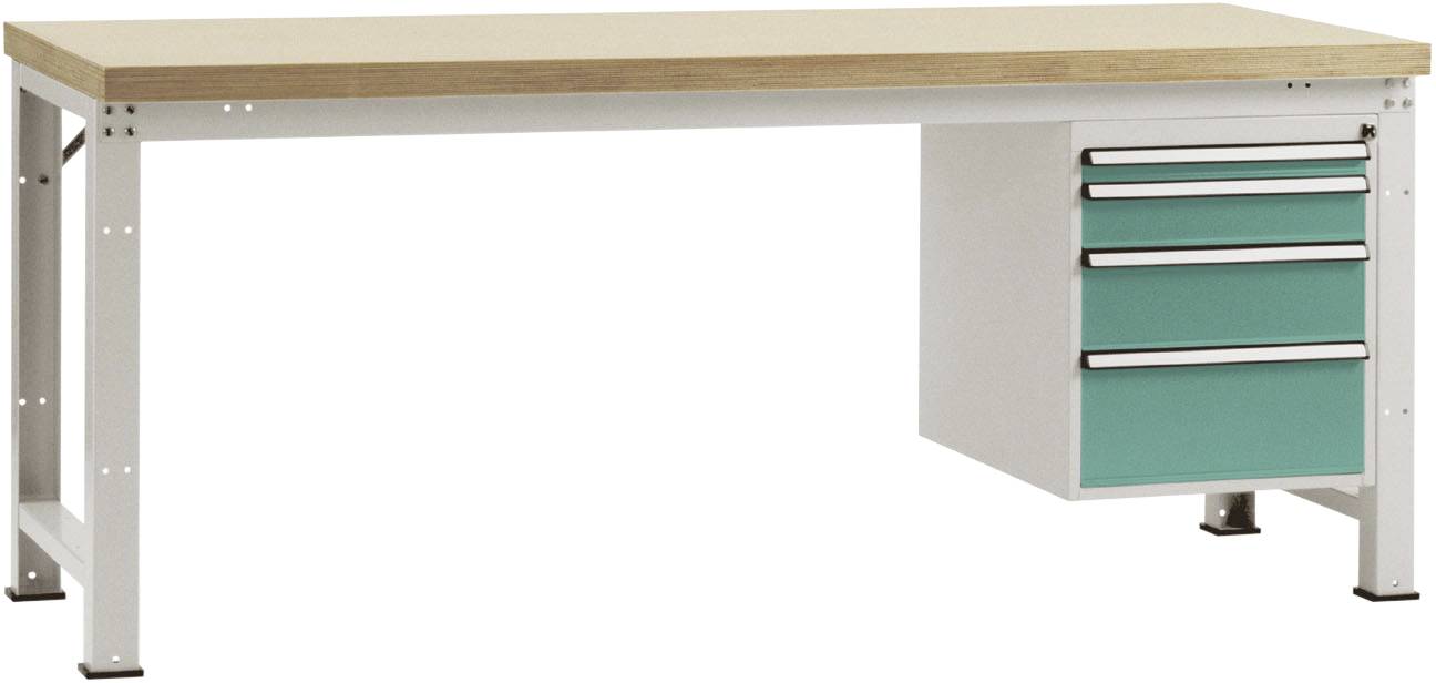 Manuflex WP5624.0001 Komplett-Werkbank Grund PROFI Standard mit Multiplex-Platte, BxTxH = 2000 x 700 x 840mm