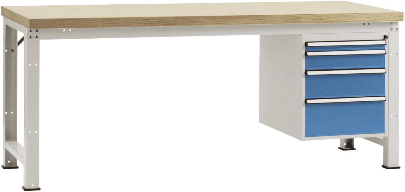 Manuflex WP5624.5007 Komplett-Werkbank Grund PROFI Standard mit Multiplex-Platte, BxTxH = 2000 x 700 x 840mm