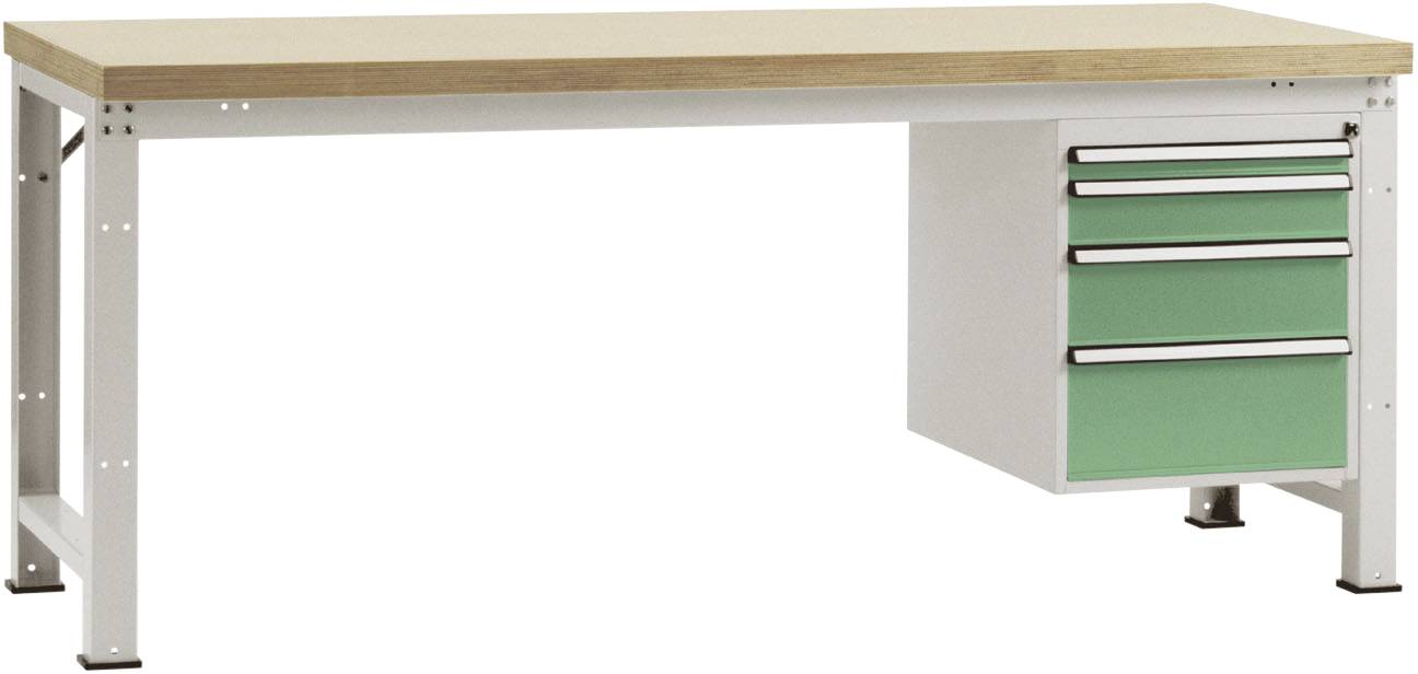 Manuflex WP5624.6011 Komplett-Werkbank Grund PROFI Standard mit Multiplex-Platte, BxTxH = 2000 x 700 x 840mm