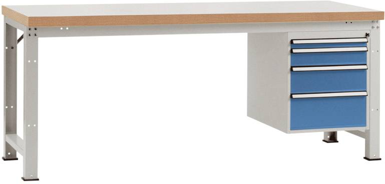 Manuflex WP5627.5007 Komplett-Werkbank Grund PROFI Standard mit Kunststoff-Platte, BxTxH = 2000 x 700 x 840mm