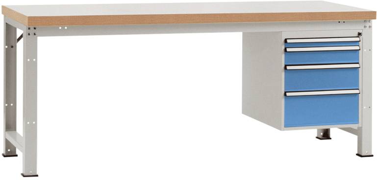 Manuflex WP5627.5012 Komplett-Werkbank Grund PROFI Standard mit Kunststoff-Platte, BxTxH = 2000 x 700 x 840mm