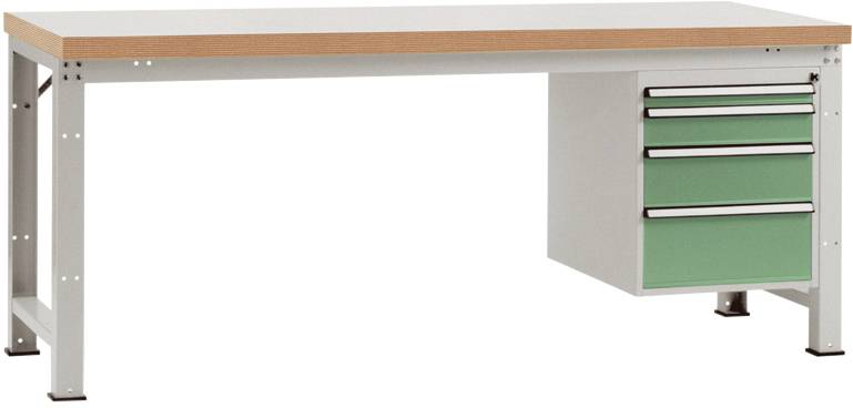 Manuflex WP5427.6011 Komplett-Werkbank Grund PROFI Standard mit Kunststoff-Platte, BxTxH = 1500 x 700 x 840mm