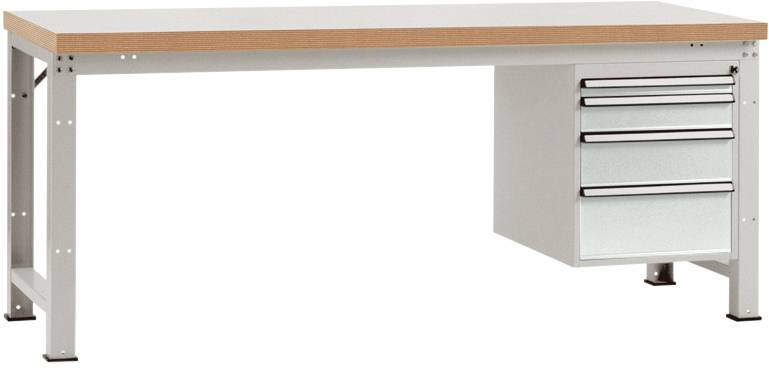 Manuflex WP5627.7035 Komplett-Werkbank Grund PROFI Standard mit Kunststoff-Platte, BxTxH = 2000 x 700 x 840mm