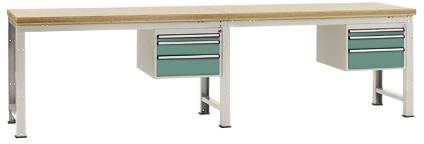 Manuflex WP5764.0001 Komplett-Werkbank Grund- und Anbau PROFI Standard mit Multiplex-Platte, BxTxH = 4000 x 700 x 840mm