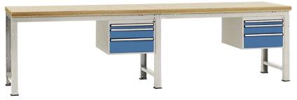 Manuflex WP5564.0002 Komplett-Werkbank Grund- und Anbau PROFI Standard mit Multiplex-Platte, BxTxH = 3000 x 700 x 840mm