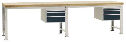 Manuflex WP5564.7016 Komplett-Werkbank Grund- und Anbau PROFI Standard mit Multiplex-Platte, BxTxH = 3000 x 700 x 840mm