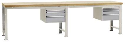 Manuflex WP5764.9006 Komplett-Werkbank Grund- und Anbau PROFI Standard mit Multiplex-Platte, BxTxH = 4000 x 700 x 840mm