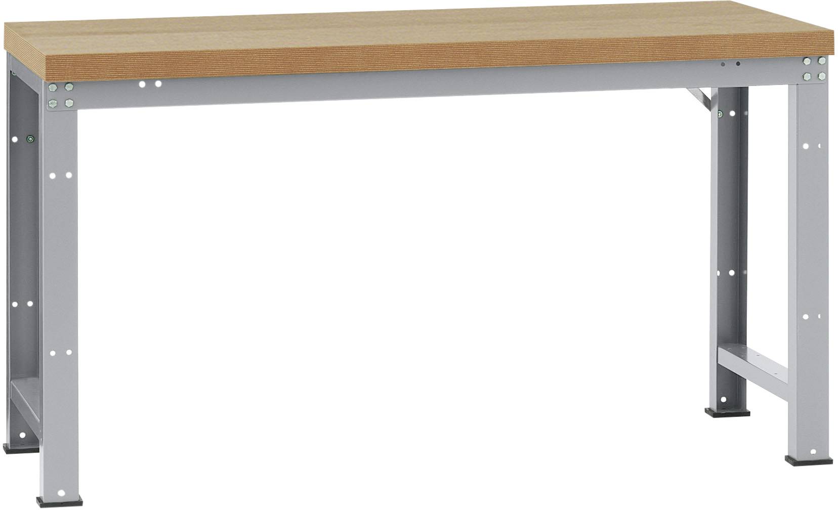 Manuflex WP3042.9006 Grundwerkbank PROFI Standard mit massiver Bucheplatte, BxTxH = 1250 x 700 x 840mm