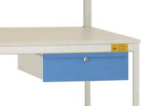 Manuflex LC4133.5012 ESD ESD-Einzelschubfach in Lichtblau RAL 5012, mit Schloss, BxTxH= 425 x 550 x 135mm