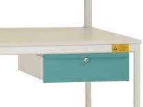 Manuflex LC4133.5021 ESD ESD-Einzelschubfach in Wasserblau RAL 5021, mit Schloss, BxTxH= 425 x 550 x 135mm