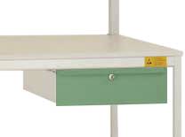 Manuflex LC4133.6011 ESD ESD-Einzelschubfach in Resedagrün RAL 6011, mit Schloss, BxTxH= 425 x 550 x 135mm