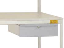 Manuflex LC4133.9006 ESD ESD-Einzelschubfach in Alusilber ähnlich RAL 9006, mit Schloss, BxTxH= 425 x 550 x 135mm