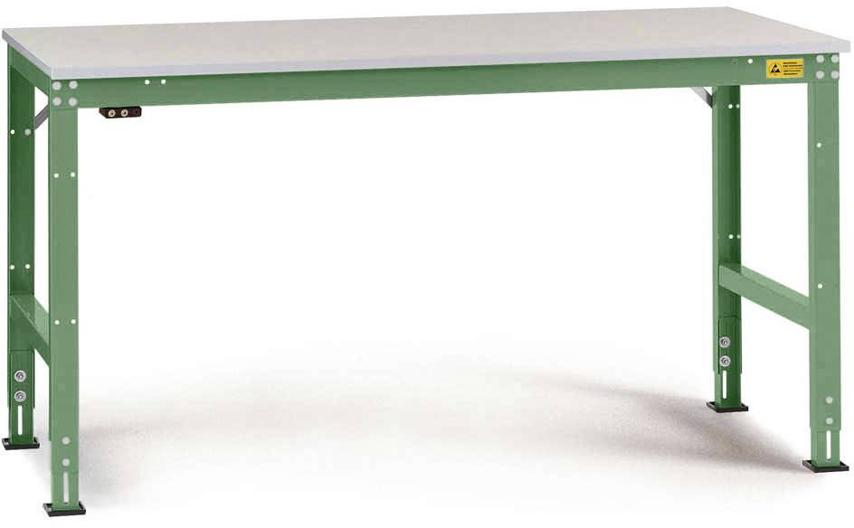 Manuflex LU4113.6011 ESD ESD-Arbeitstisch UNIVERSAL Standard Grundtisch mit Kautschukplatte, BxTxH = 2000 x 800 x 760-870mm