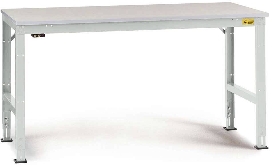 Manuflex LU4126.7035 ESD ESD-Arbeitstisch UNIVERSAL Standard Grundtisch mit Kunststoffplatte, BxTxH = 2000 x 1000 x 766-876mm