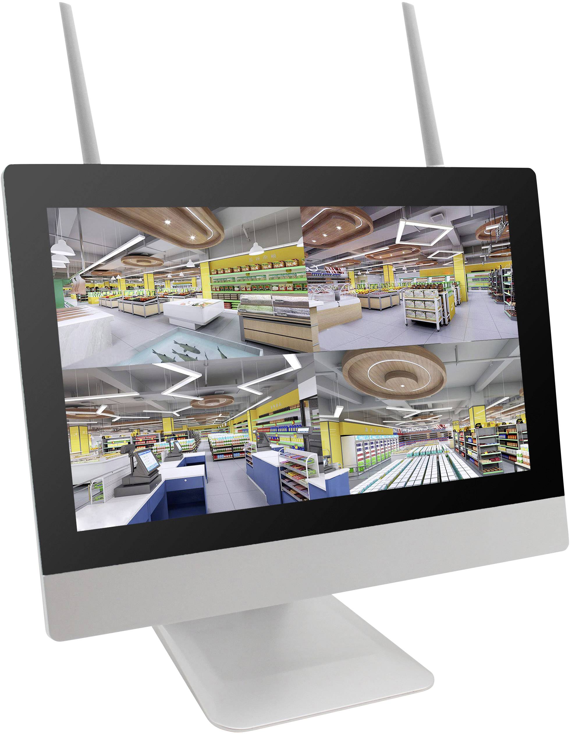 B & S Technology BS WIFI DIY KIT WLAN IP-Überwachungskamera-Set 4-Kanal mit 4 Kameras 1920 x 1080 Pixel