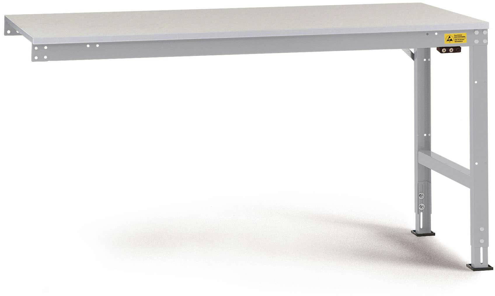 Manuflex LU6053.9006 ESD ESD-Arbeitstisch UNIVERSAL Standard Anbautisch mit Kautschukplatte, BxTxH = 1500 x 800 x 760-870mm