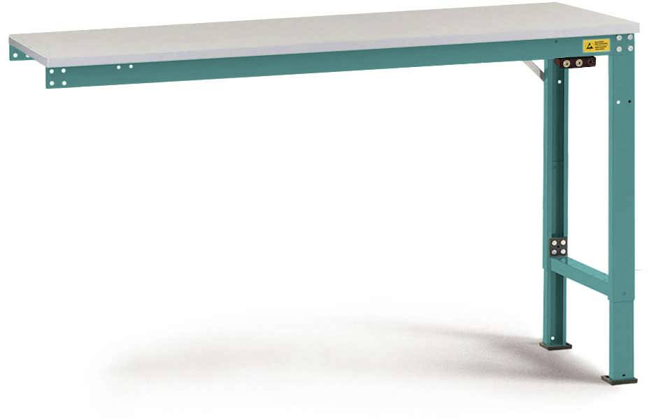 Manuflex LU8128.5021 ESD ESD-Arbeitstisch UNIVERSAL Spezial Anbautisch mit Melaminplatte, BxTxH = 2000 x 1000 x 725-1025mm