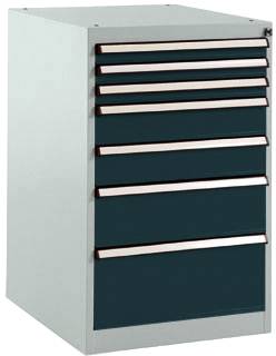 Manuflex SP1128.7016 Schubfachschrank BASETEC Stationär, Nutzhöhe 700mm mit 7 Schubfächern, in anthrazit RAL 7016