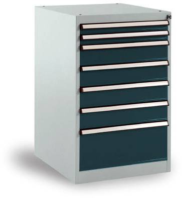 Manuflex SP1130.7016 Schubfachschrank BASETEC Stationär, Nutzhöhe 700mm mit 7 Schubfächern, in anthrazit RAL 7016