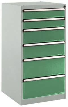 Manuflex SP1142.6011 Schubfachschrank BASETEC Stationär, Nutzhöhe 900mm mit 6 Schubfächern, in resedagrün RAL 6011