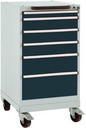 Manuflex SP1108.7016 Schubfachschrank BASETEC mobil, Nutzhöhe 700mm mit 6 Schubfächern, in anthrazit RAL 7016