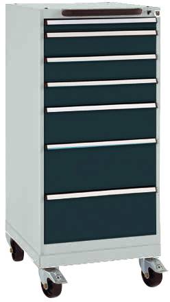 Manuflex SP1133.7016 Schubfachschrank BASETEC mobil, Nutzhöhe 900mm mit 7 Schubfächern, in anthrazit RAL 7016