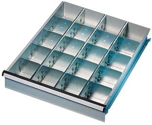 Manuflex ZB3005 Komplett-Unterteilungs-Set 5 für Gehäuse-Schubfächer mit Blendenhöhe 50mm