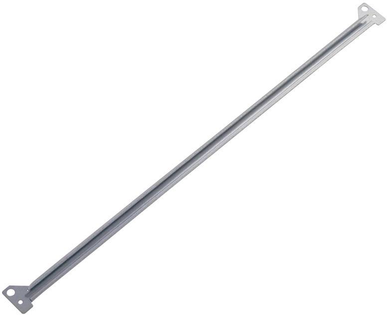 Metallstrebe mit zwei Bohrlöchern an den Enden zur Befestigung.