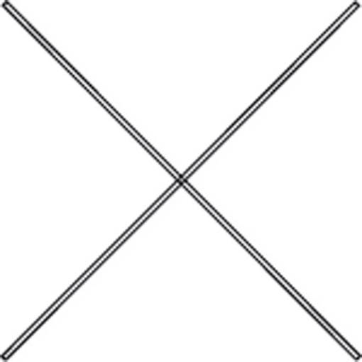 Ein schwarzes X auf weißem Hintergrund, das diagonal von Ecke zu Ecke verläuft.