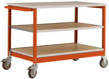 Manuflex MW1007.2001 Mobile Werkbank Modell 2 mit lichtgrauer Melamin-Abdeckplatte 22mm BxTxH 1135 x 590 x 802mm