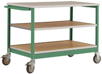 Manuflex MW1007.6011 Mobile Werkbank Modell 2 mit lichtgrauer Melamin-Abdeckplatte 22mm BxTxH 1135 x 590 x 802mm