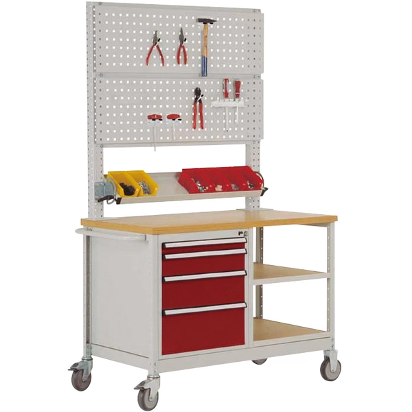 Manuflex MW2033.3003 Mobile Werkbank Modell 6 mit geölter Multiplex-Abdeckplatte 30mm BxTxH 1135 x 590 x 810mm Manuflex MW2033.3003 Mobile Werkbank Modell 6 mit geölter Multiplex-Abdeckplatte 30mm BxTxH 1135 x 590 x 810mm