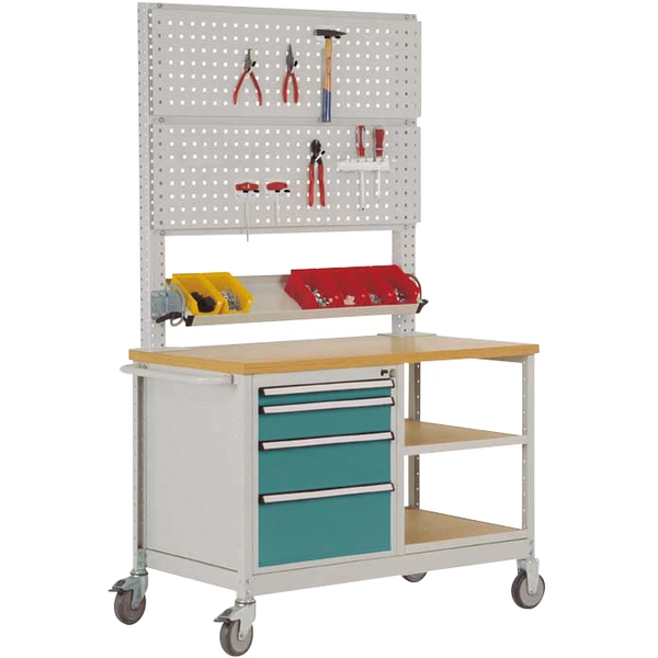 Manuflex MW2033.5021 Mobile Werkbank Modell 6 mit geölter Multiplex-Abdeckplatte 30mm BxTxH 1135 x 590 x 810mm Manuflex MW2033.5021 Mobile Werkbank Modell 6 mit geölter Multiplex-Abdeckplatte 30mm BxTxH 1135 x 590 x 810mm